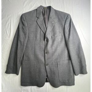 Andrew Fezza New‎ York Gray Worsted Wool Cashmere Blazer Mens 42R